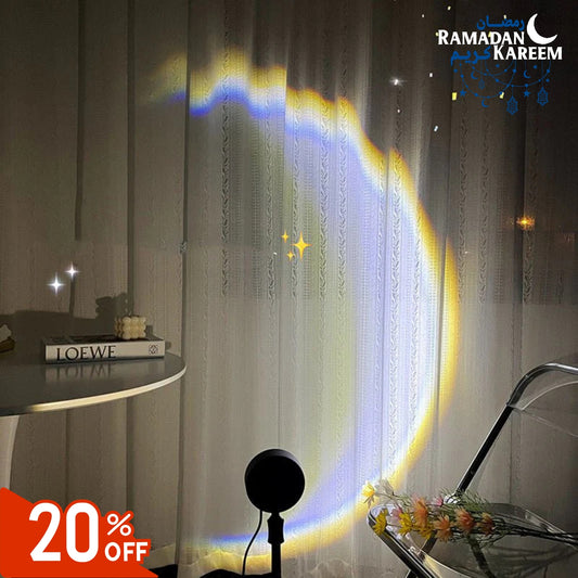 USB Moon Lamp LED Rainbow Neon Night Sunset Light Projector