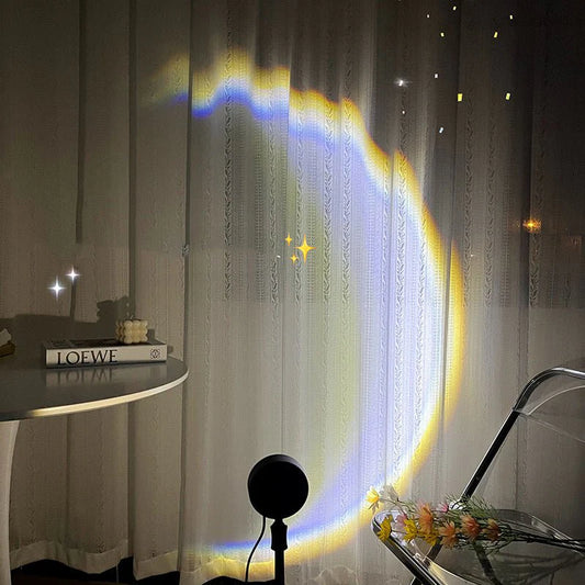 USB Moon Lamp LED Rainbow Neon Night Sunset Light Projector